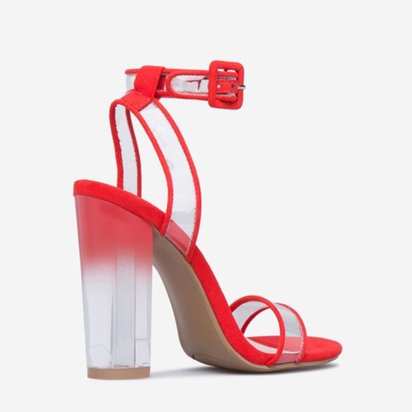 Red & Transparent Ombré Block Heel - Picture 5 of 6